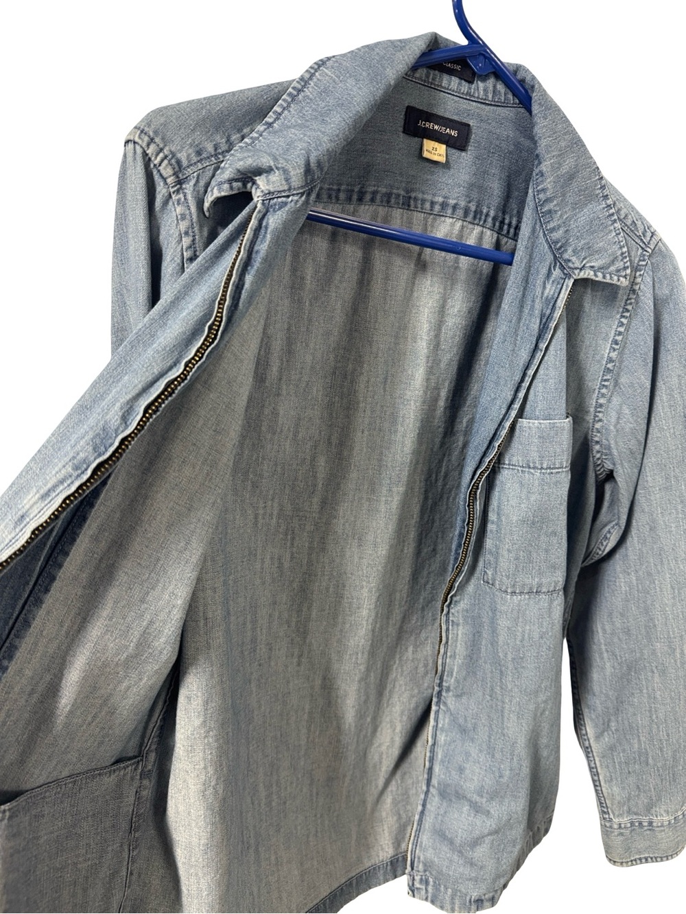 J. Crew Light Blue Denim Zip-Front Jacket - Picture 10 of 10